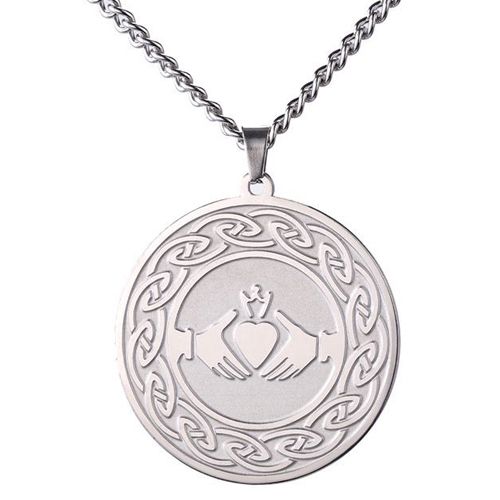 **COI Titanium Gold Tone/Silver Mo Anam Cara Celtic Pendant-9784BB