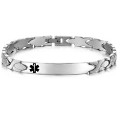 ***COI Titanium Medical Alert Bracelet With Steel Clasp(Length: 8.66 inches)-00084BB