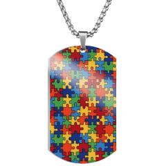 ***COI Titanium Rainbow Color Puzzle Tag Pendant-00695BB