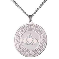 **COI Titanium Gold Tone/Silver Mo Anam Cara Celtic Pendant-9784BB