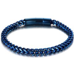 **COI Titanium Black Blue Bracelet With Steel Clasp(Length: 8.66 inches)-9830BB